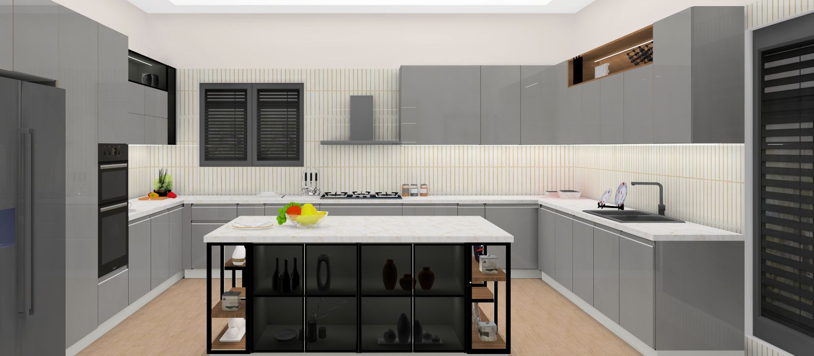 Large Layout Plans for Modular Kitchen Design